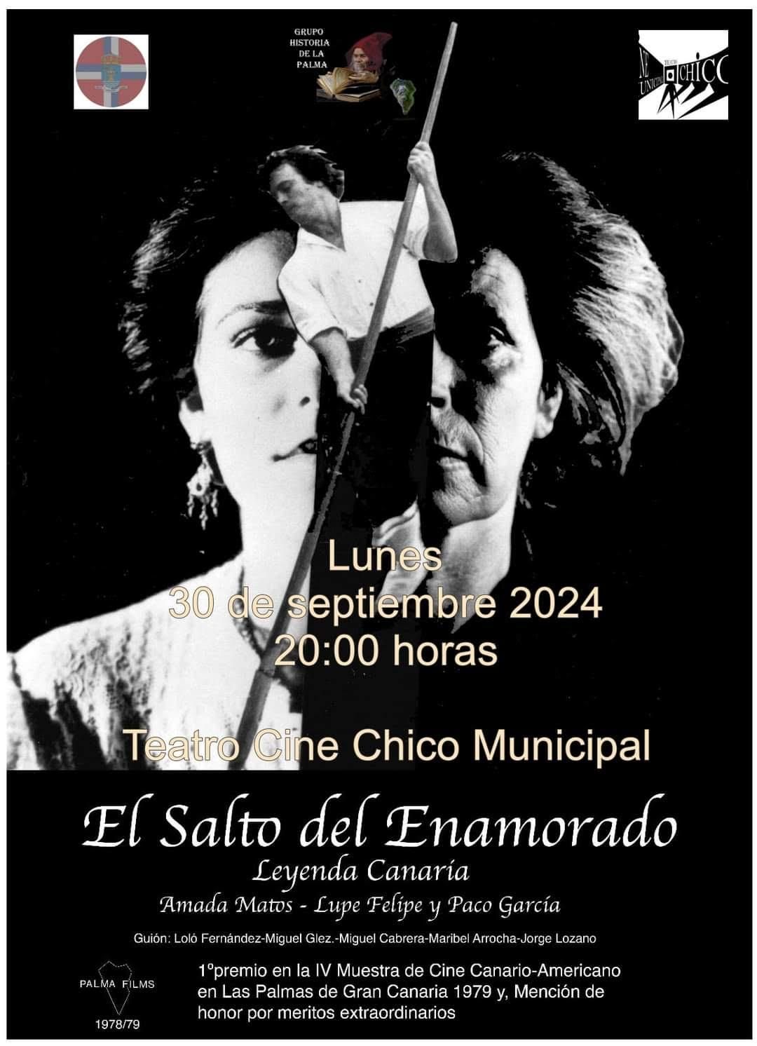 Cartel de la proyección de 'El salto del enamorado'.