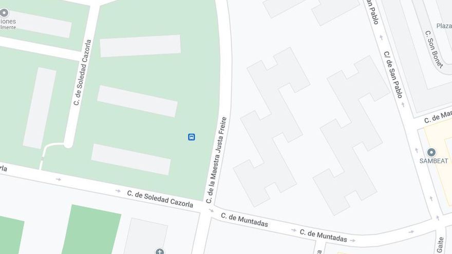 Google Maps aún imprime en su cartografía Maestra Justa Freire