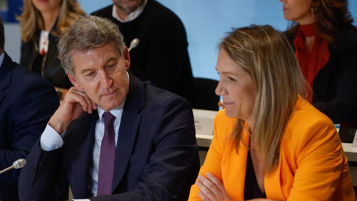 El líder del PP, Alberto Núñez Feijóo, y la  vicesecretaria de Coordinación Sectorial, Alma Ezcurra, en una imagen de archivo.