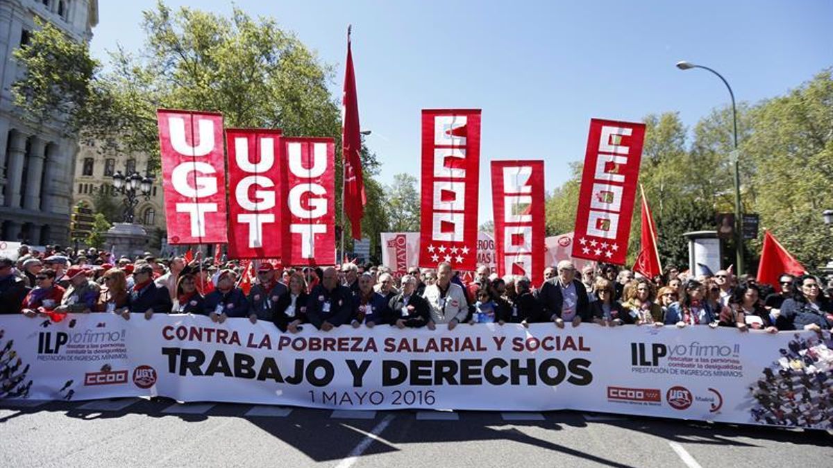 Manifestación de los sindicatos por el 1 de mayo.