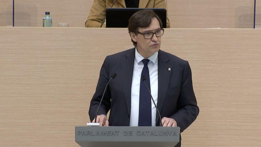 Salvador Illa en el Parlament.