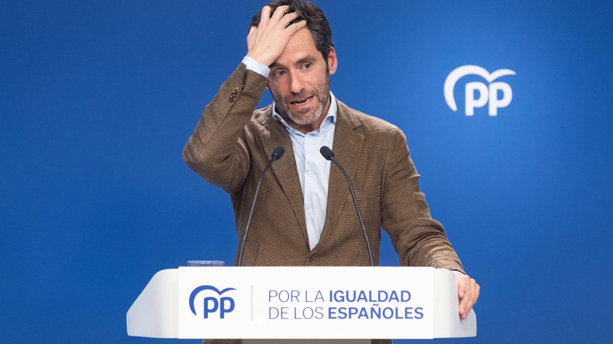 El portavoz del PP y vicesecretario de Cultura y Sociedad Abierta, Borja Sémper, durante una rueda de prensa posterior a la reunión del Comité de Dirección del Partido Popular, a 16 de octubre de 2023, en Madrid (España). Durante su comparecencia, Sémper,