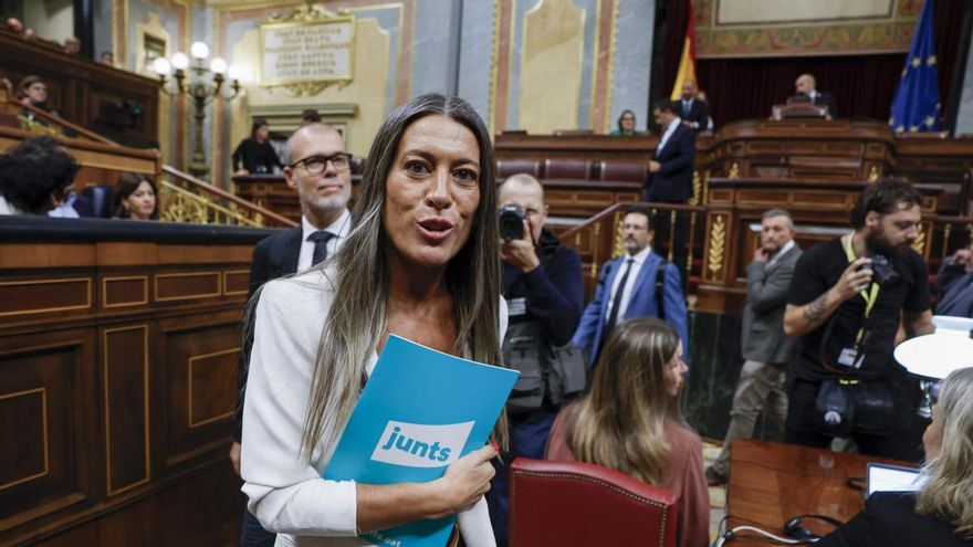 La portavoz de Junts per Catalunya en el Congreso, Míriam Nogueras, llega al Congreso de los Diputados el pasado viernes. EFE/J.J. Guillén