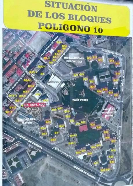 Detalle del plano del complejo callejero del POlígono 10.