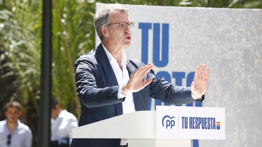 Feijóo busca encajar su campaña entre PSOE y Vox con mensajes ambiguos sobre Europa