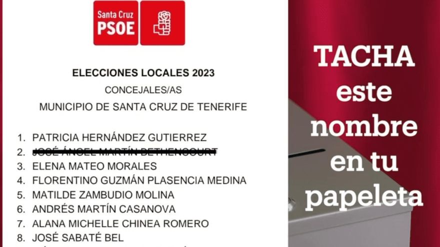 El PSOE denuncia a Coalición Canaria ante la Junta Electoral por incitar a anular votos de su candidatura a Santa Cruz de Tenerife