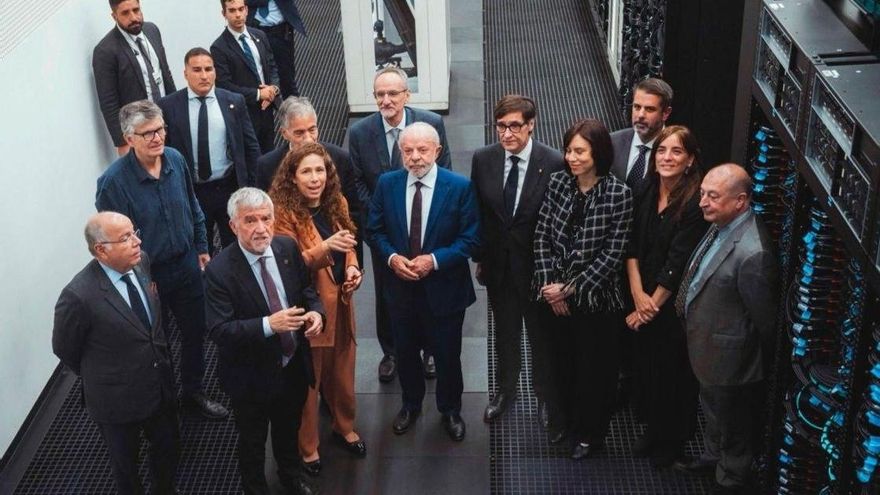 Lula da Silva visita el Barcelona Supercomputing Center de la mano de Salvador Illa