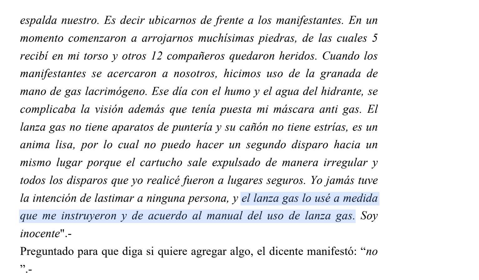 La declaración de Guerrero, hoy en tribunales.