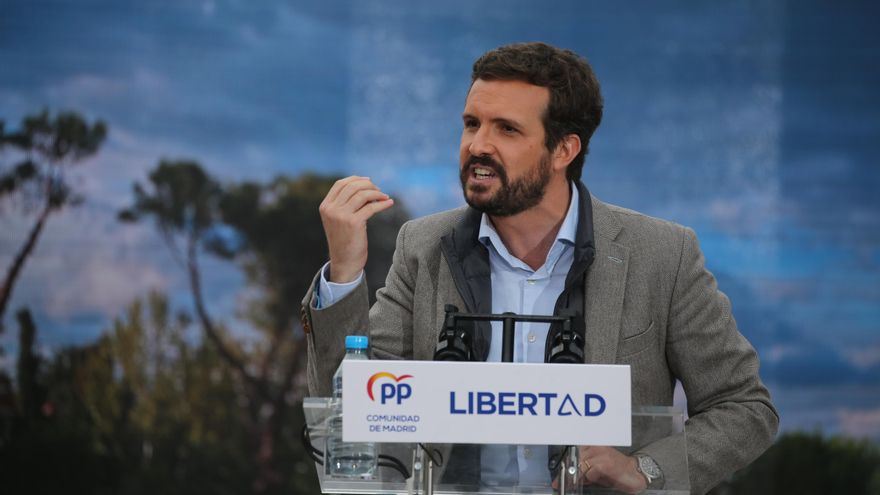El presidente del PP, Pablo Casado,