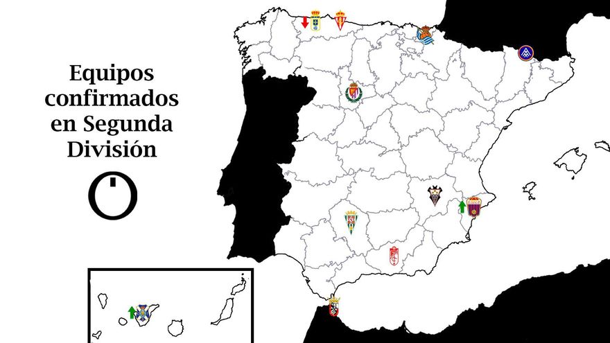 El mapa de la Segunda División 2026-27: once equipos confirmados y once plazas en liza