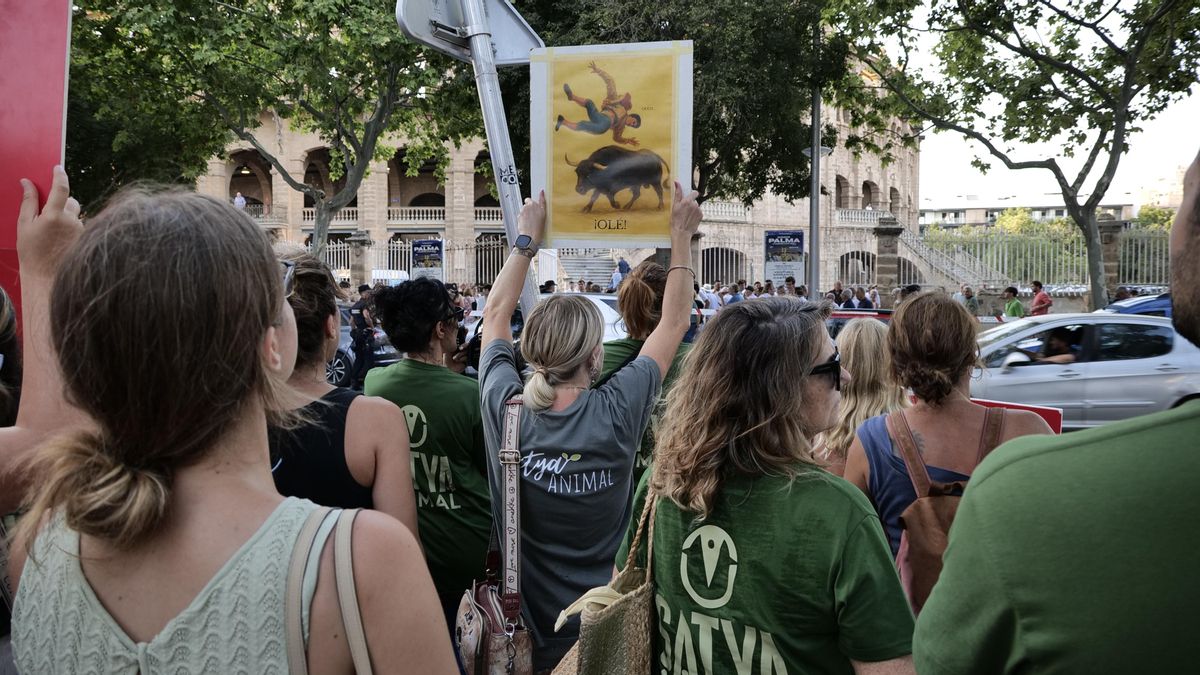 Más de medio centenar de manifestantes contra la tauromaquia en Mallorca: "Usan a los animales como juguetes"