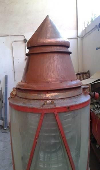 Segunda linterna del Faro de Fuencaliente, también encontrada recientemente en Tenerife, tras ser enviada en 1994 para su restauración.