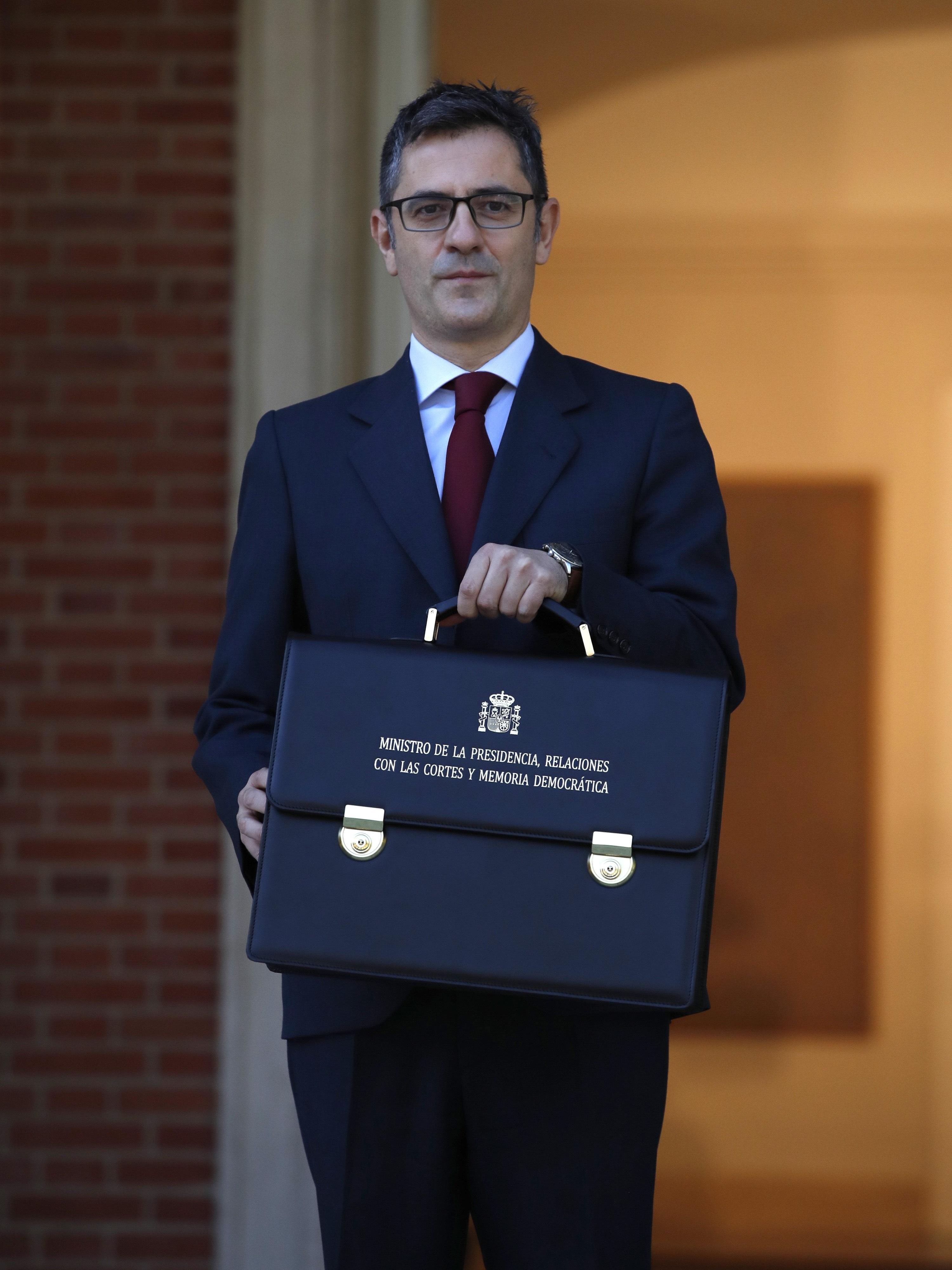 El nuevo ministro de la Presidencia, Relaciones con las Cortes y Memoria Democrática, Félix Bolaños, antiguo secretario general de la Presidencia del Gobierno de España