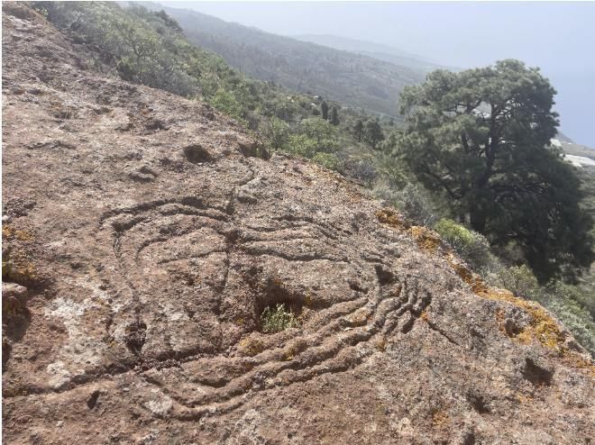 Canalillos y cazoletas en la Montaña de Braulio (Puntagorda) (Foto: Jorge Pais Pais)