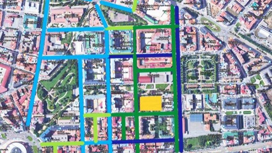 Mapa de la nueva zona ORA en José Aguado. Imagen: Ayuntamiento de León.