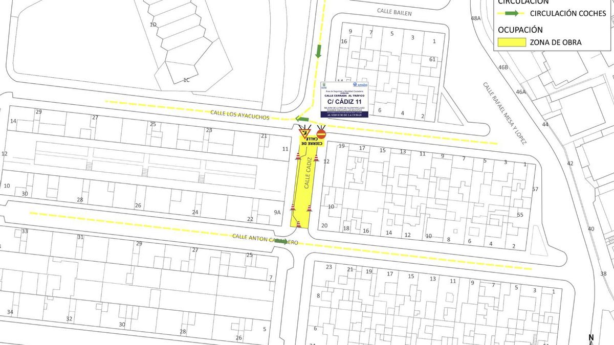 EMALSA anuncia obras en la calle Cádiz para mejorar la red de saneamiento