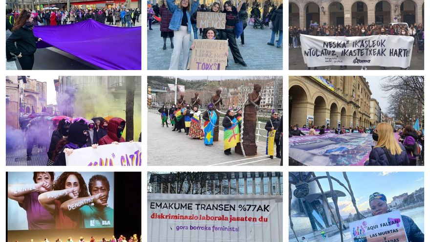 Las imágenes del 8M en Euskadi