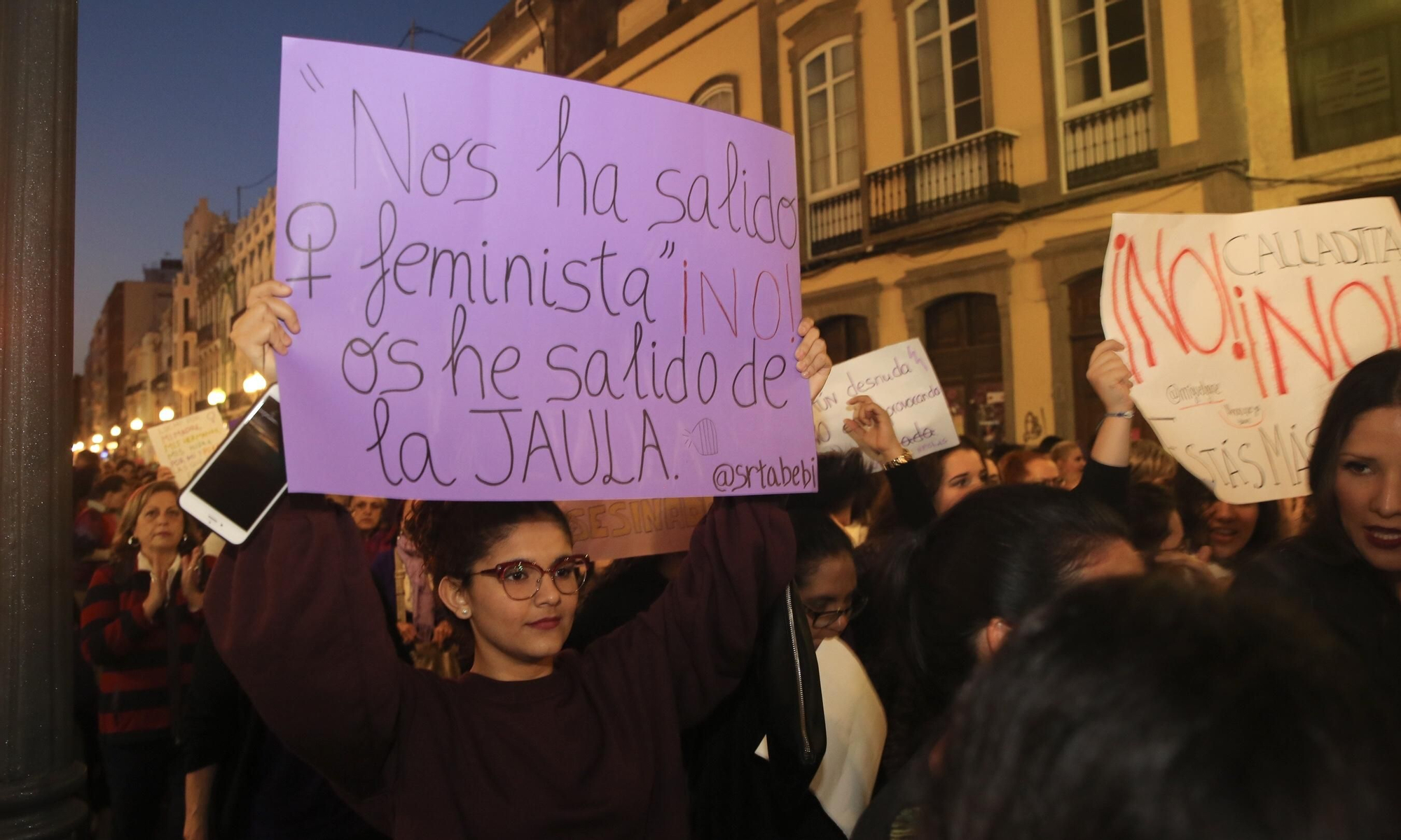 Varias de las pancartas que pudieron verse en la manifestación.