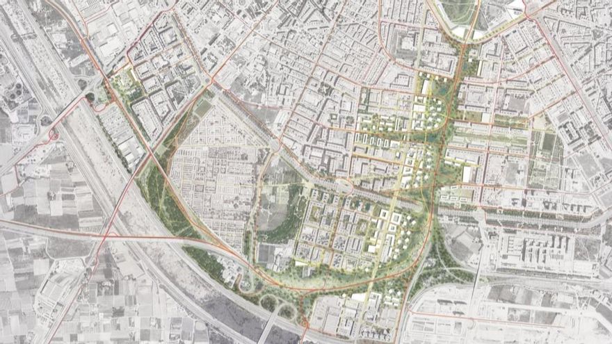 Vecinos del sur de València contra la supresión del gran parque tras el soterramiento de las vías: "Queremos el corredor verde"