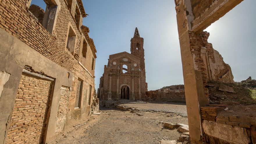 Las ruinas del Pueblo Viejo de Belchite, entre los 25 enclaves históricos del mundo que enfrentan grandes desafíos