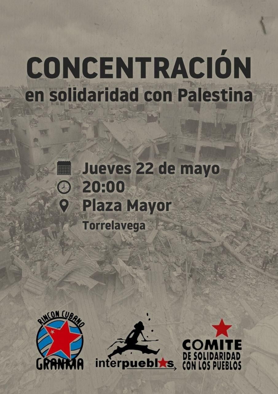 Interpueblos convoca una manifestación en Torrelavega en solidaridad con Palestina.