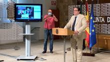 El vicepresidente y consejero Vergeles, dando cuenta esta mañana de la situación