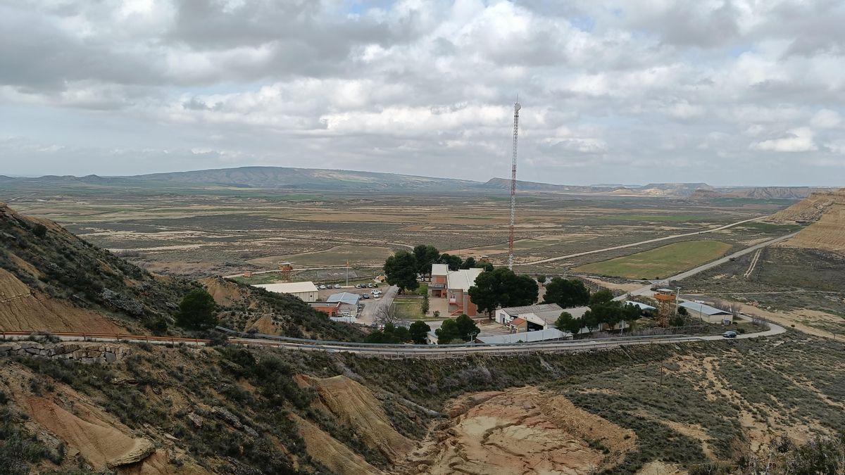 Vista de la base militar del Ejército del Aire en las Bardenas Reales.