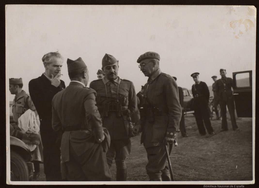 Serrano Suñer, Dávila, Franco y Vigón. 18 de agosto de 1937. Reinosa.