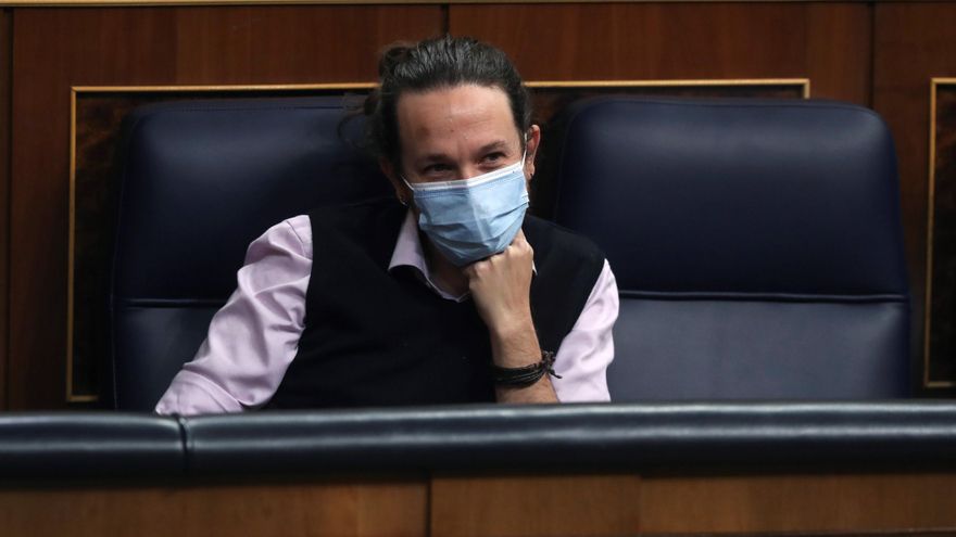 Pablo Iglesias durante un pleno en el Congreso. EFE/Kiko Huesca/Archivo