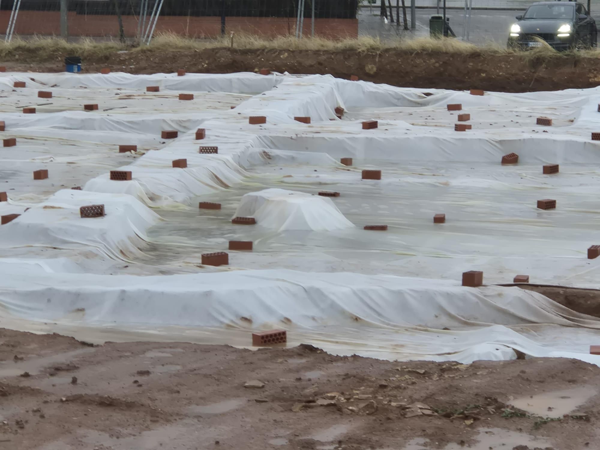 La borrasca Claudia inunda el yacimiento mozárabe