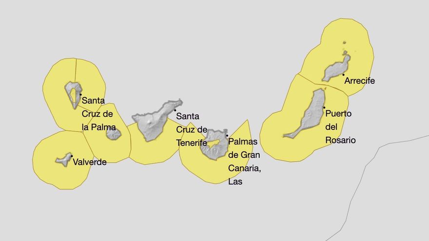 Aemet amplía los avisos amarillos a todas las islas de Canarias