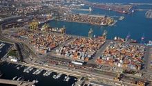 Una vista aérea del Puerto de Valencia