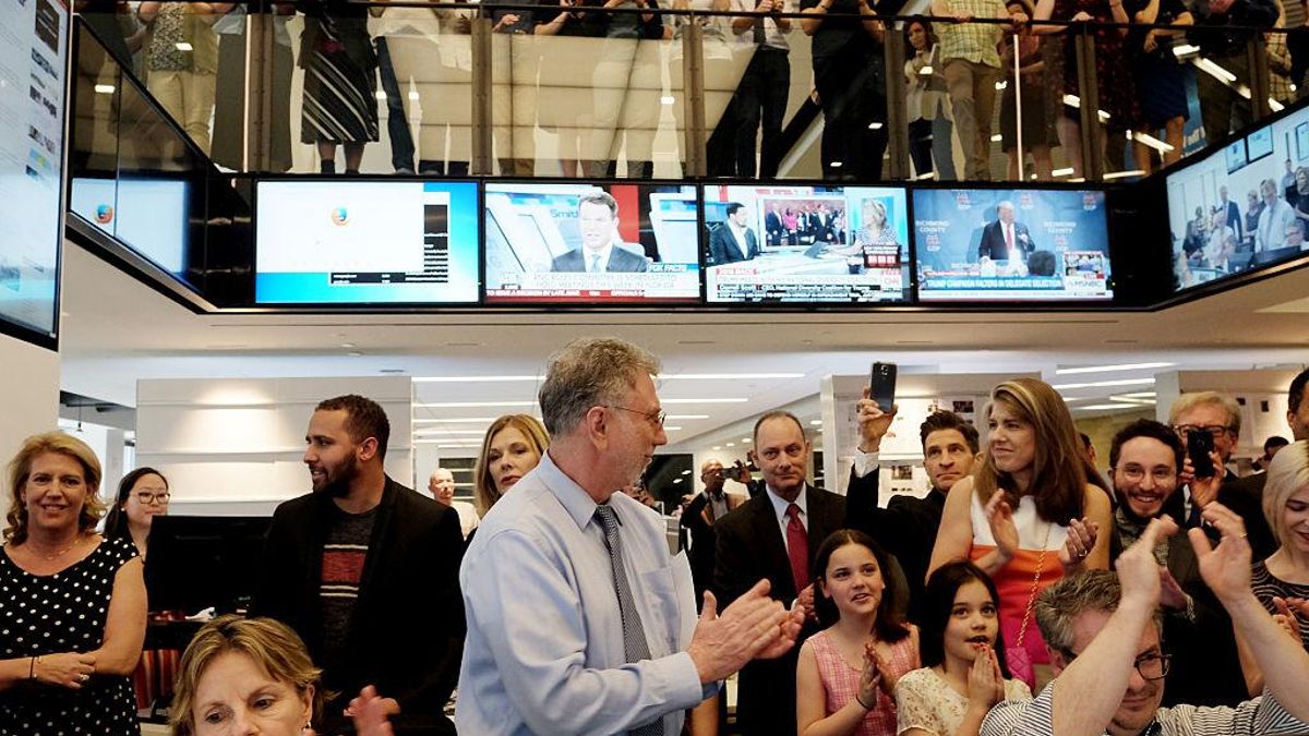 Marty Baron en la redacción del 'Washington Post' el día del anuncio de los premios Pulitzer en abril de 2016.
