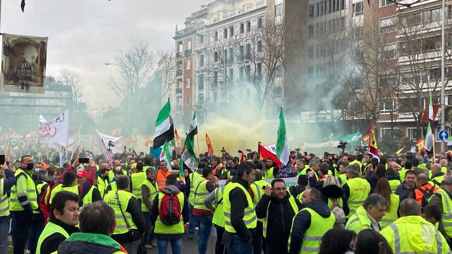 Manifestación de camioneros en Madrid.