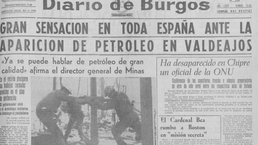 Portada del Diario de Burgos, cuando se iniciaron las prospecciones.