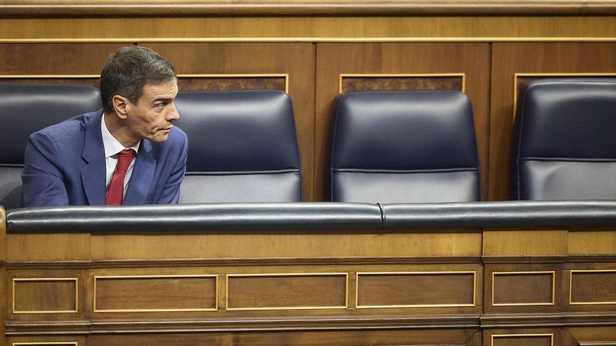 El presidente del Gobierno, Pedro Sánchez, durante una sesión plenaria, en el Congreso de los Diputados