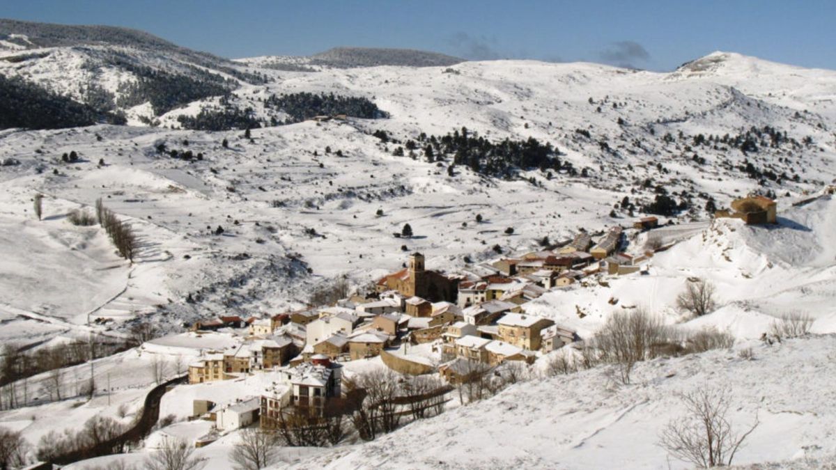 Vista aérea de Valdelinares, en Teruel