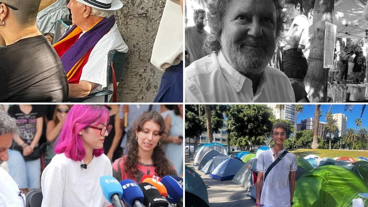 Segundo día de acampada en Gran Canaria: "Lo que nos une a todos es que somos antifascistas"