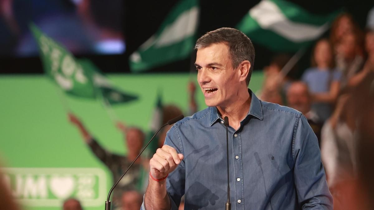 Pedro Sánchez en el acto de cierre de campaña del PSOE en Andalucía.