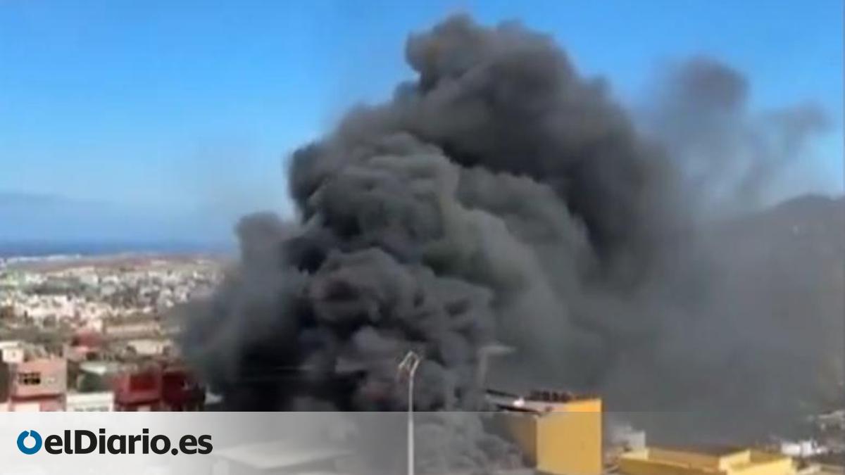 Arde una marmolería en Telde