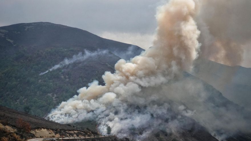 Vista del incendio de San Glorio.- Archivo