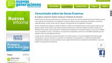 Nuevas Generaciones del PP, contra Wert por recortar las becas Erasmus