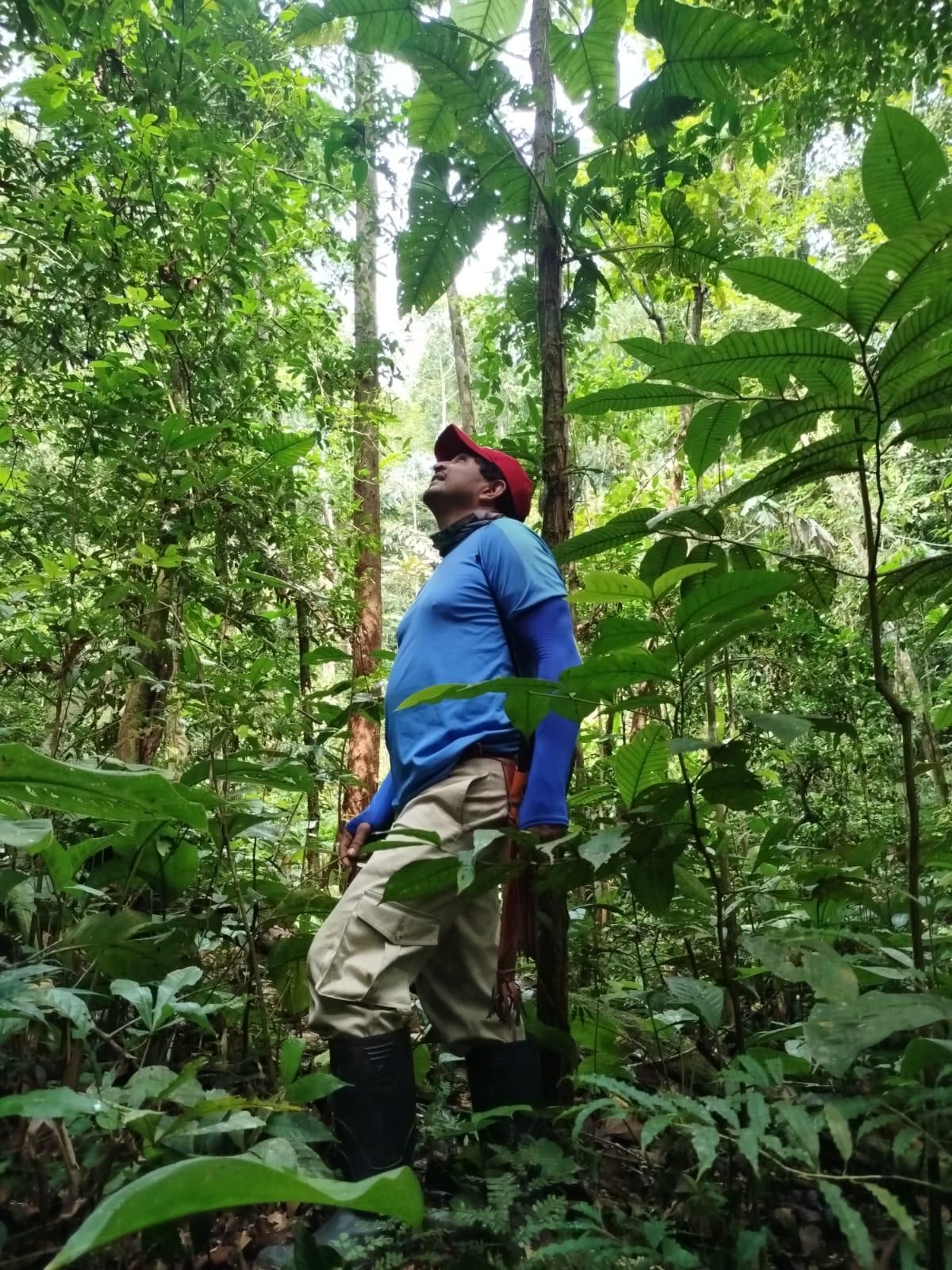 El guardaparques Hernán Chilito inmerso en la selva amazónica de Colombia. Foto: cortesía Hernán Chilito