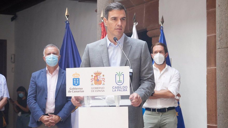 Sánchez anuncia cobertura a los autónomos y agilización del reparto de ayudas para los afectados por el volcán