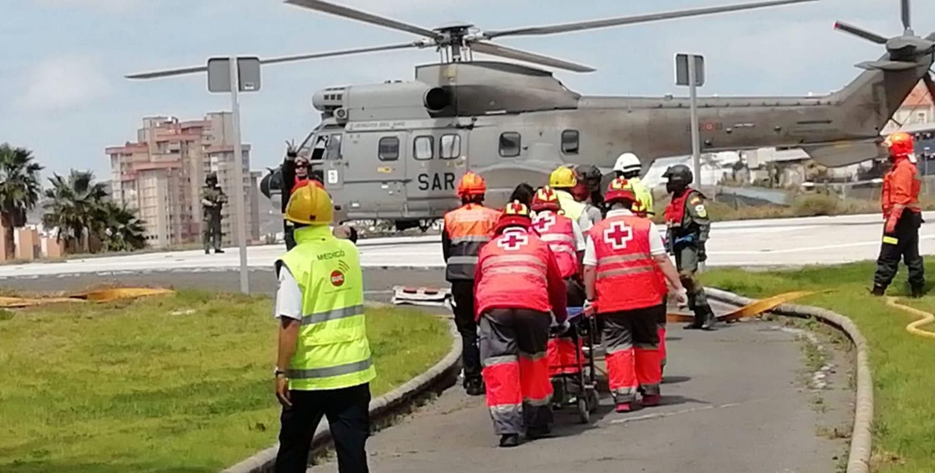 Simulacro de accidente aéreo en el sur de Gran Canaria