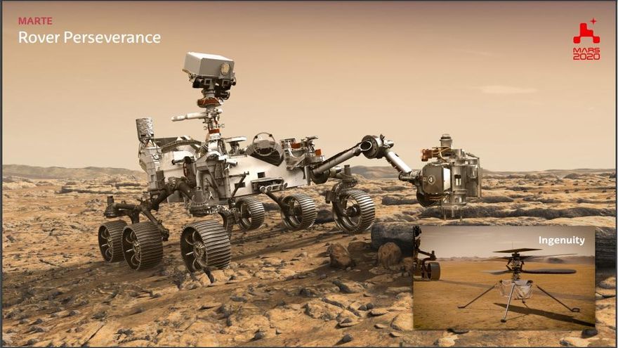 Imagen ficticia del rover 'Perseverance' en Marte