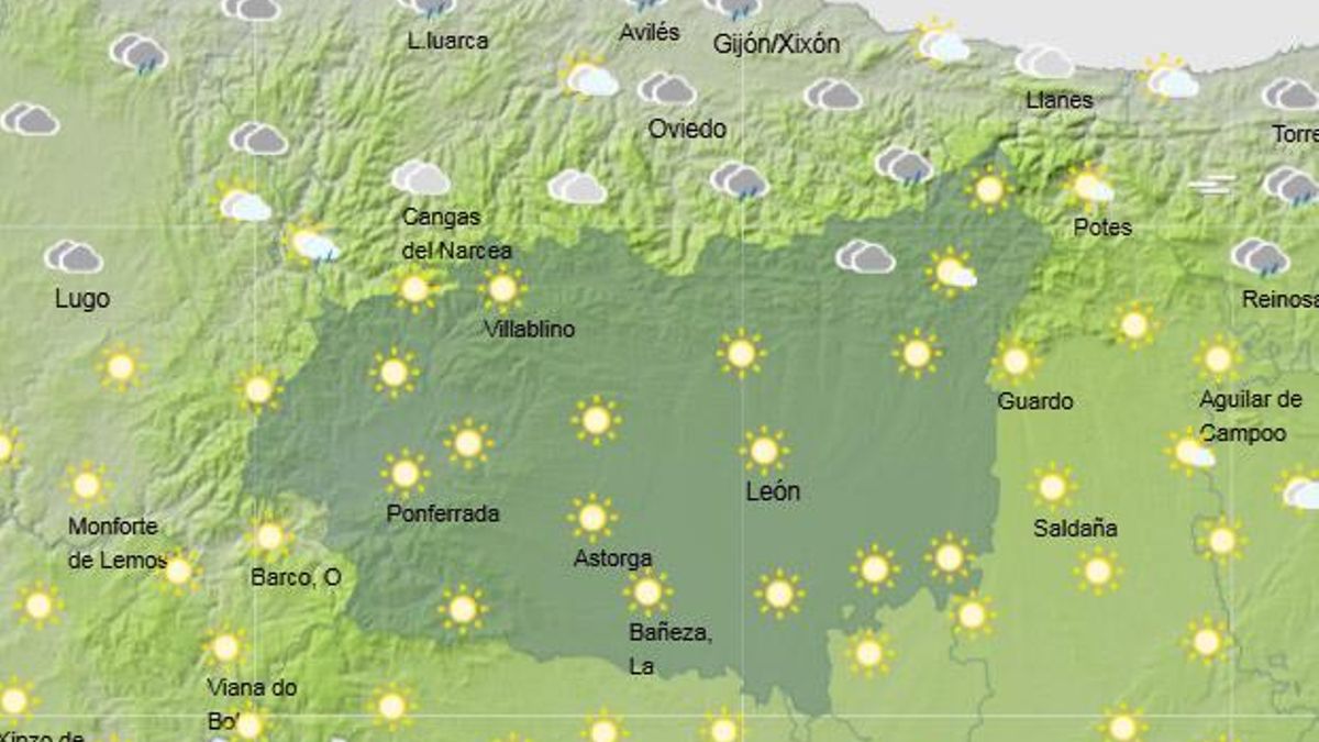El tiempo en León 7 de julio de 2025 a las 12 horas.