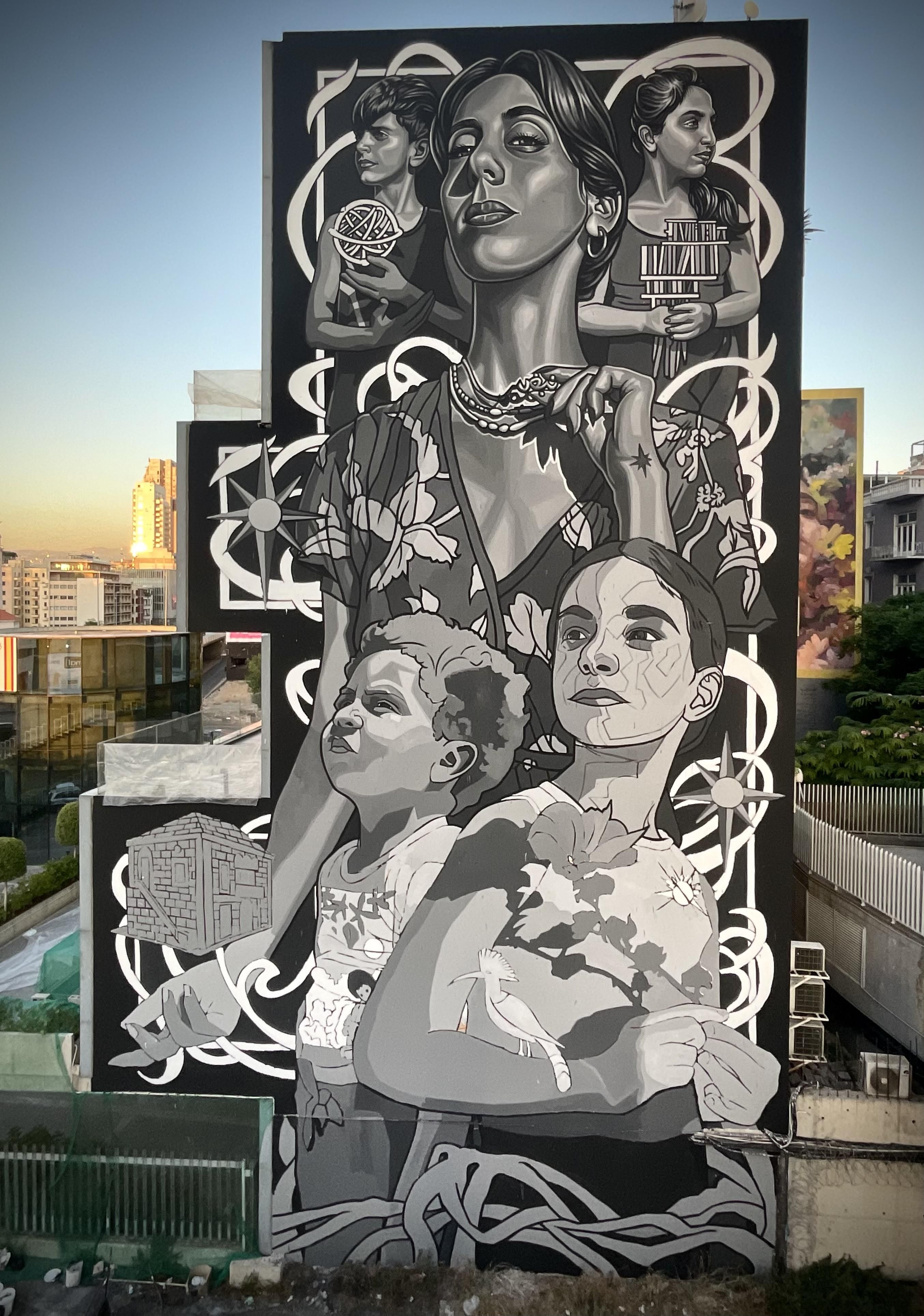 Mural de Paola Delfín en Beirut, Líbano