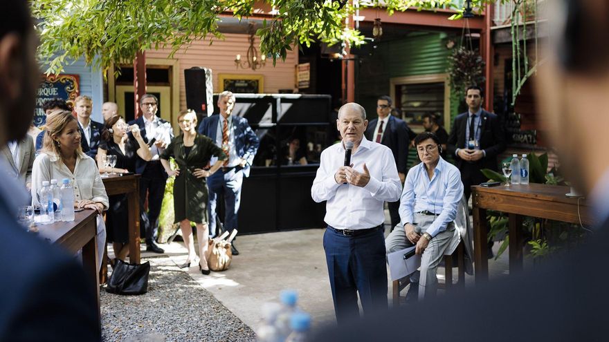 El canciller Olaf Scholz continúa su gira en Chile tras culminar la visita a Argentina