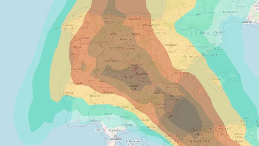 El polvo sahariano seguirá sobre Madrid durante todo el miércoles, aunque va a menos